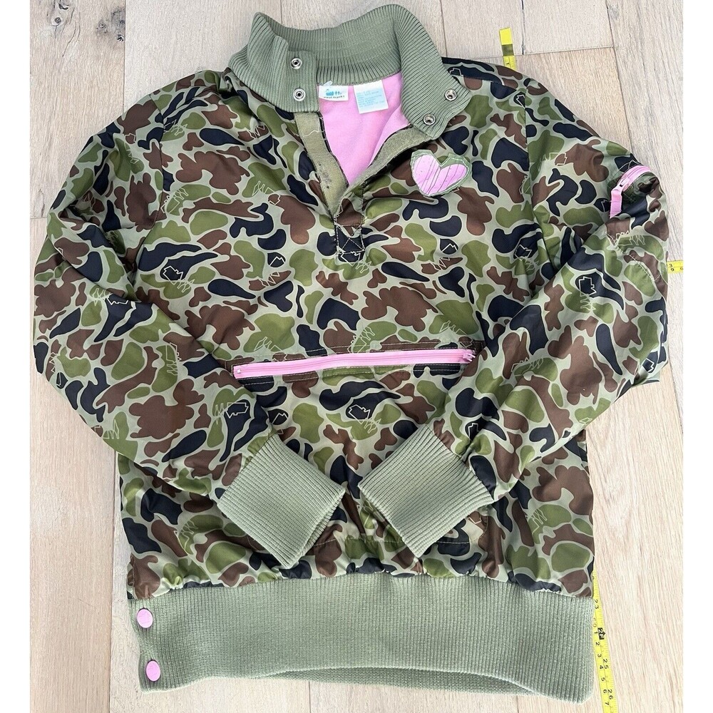 Vintage Paul Frank Camo Jacket Pink Accents and Signature Heart Sz L